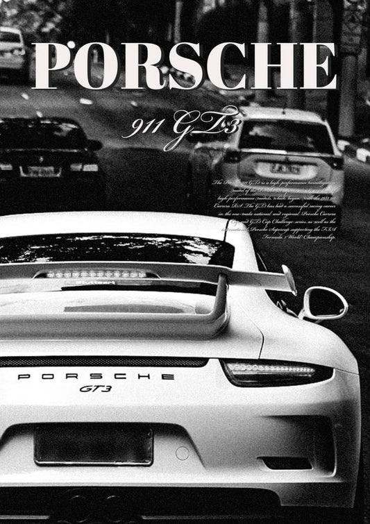 Porsche text poster 30 x 40