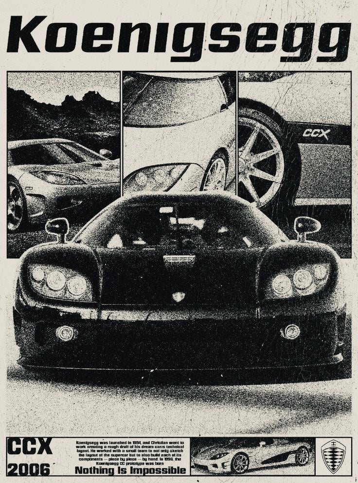 koenigsegg collage poster 30x40