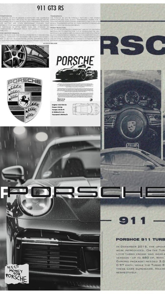 Porsche collage poster 30x40