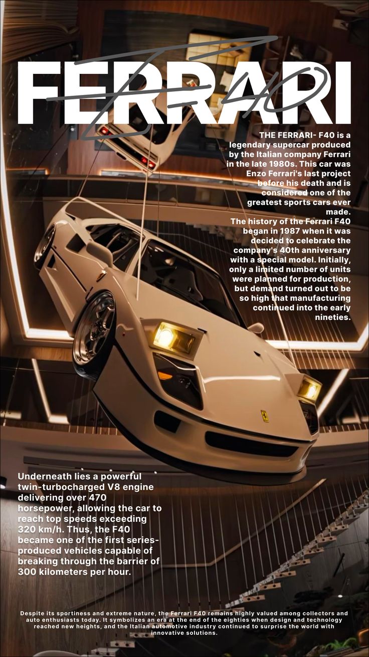 Ferrari hanging from celling poster 30x40