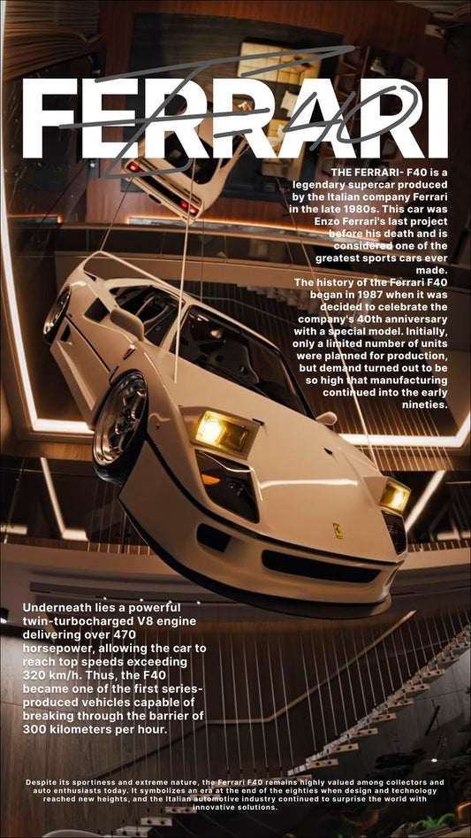 Ferrari hanging from celling poster 30x40